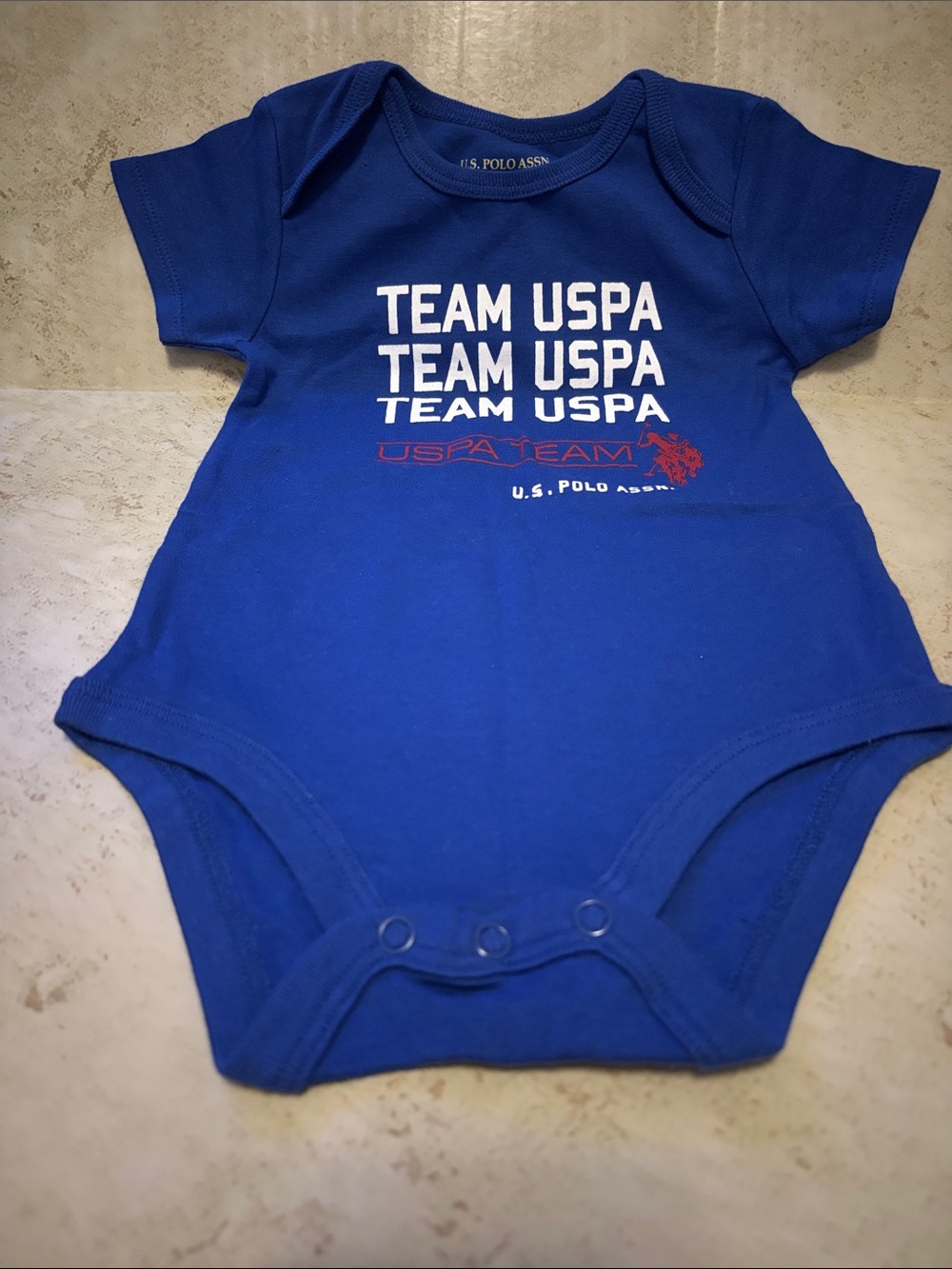 U.S. Polo Assn. Royal Blue Baby Bodysuit - Team USPA Graphic